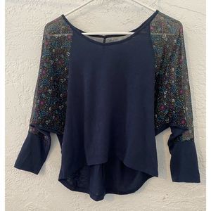 Just a Rumor Sheer Floral Long Sleeve (XS)
